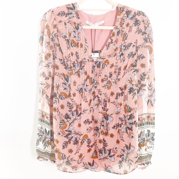 Veronica Beard Mauve pink floral Silk Lowell Blouse Top SZ 2 NWT - Picture 3 of 16